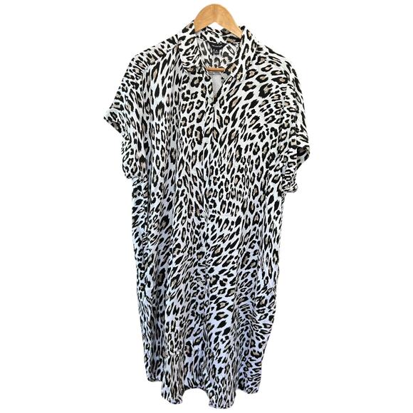 The Limited Animal Print Shirt Dress Utility Womens Size XL NWT - Picture 10 of 13